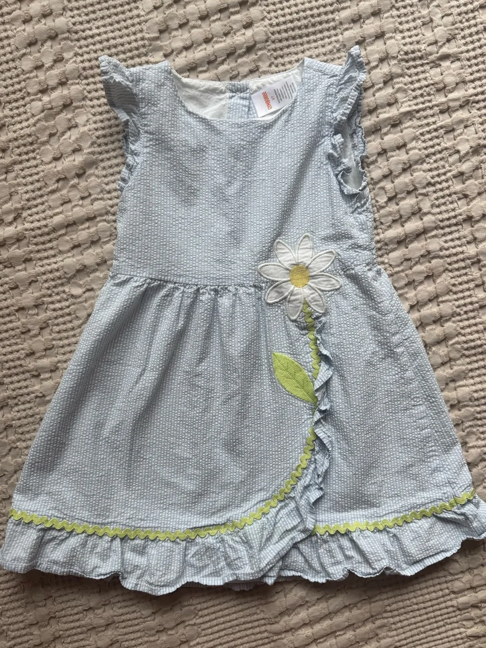 Gymboree Blue Seersucker Daisy Dress with Ruffle Trim